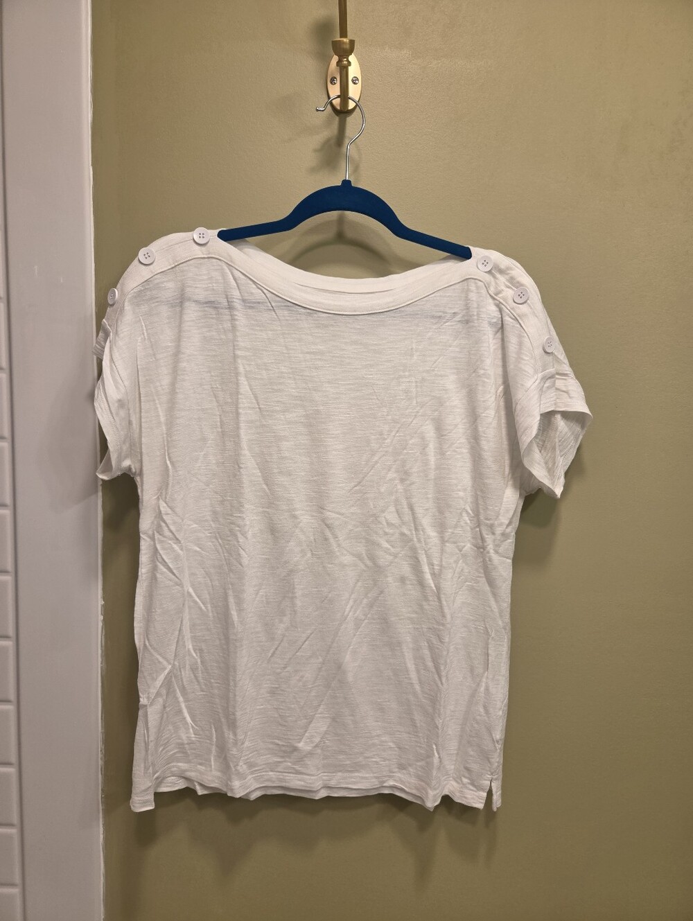 Talbots White Boat Neck tshirt size L